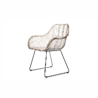 Krzesło tarasowe rattanowe LAVAL 58x65x88 Vimine białe