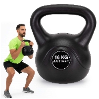 Kettlebelle 16 kg ABS odważnik kulowy do ćwiczeń siłowych hantla do treningu kula czarna