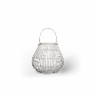 Lampion okrągły CAEN Ø54x48 Vimine biały naturalny rattan