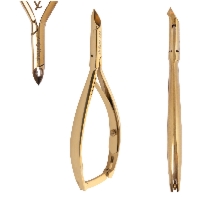Aba Group Cążki do skórek - dwusprężynowe, złote, 5mm (1136)