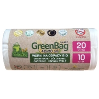 WORKI NA ODPADY BIO I ZMIESZANE (KOMPOSTOWALNE I BIODEGRADOWALNE) 20 L 10 szt - FROGGY (GREENBAG)