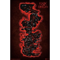 Ród Smoka Mapa Gra o Tron - plakat
