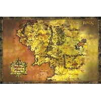 Władca Pierścieni Mapa Śródziemia - plakat