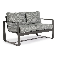 Sofa ogrodowa 2-os MERRIGAN antracytowo-szara 134x78 aluminiowa z poduszkami olefinowymi Bizzotto