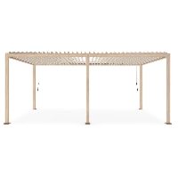 Pergola ogrodowa OCEAN jedwabisty 600x360 aluminiowa z efektem drewna Bizzotto