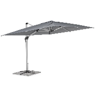 Kwadratowy parasol z nogą boczną INES ciemno-szary 400x300 aluminiowy Bizzotto