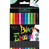 PISAKI PĘDZELKOWE BLACK EDITION FABER-CASTELL, 10 KOLORÓW