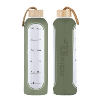 Butelka szklana KiCA Hydro Glass 1000 ml - oliwkowa