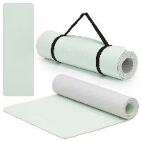 Mata do jogi, ćwiczeń fitness antypoślizgowa 183x61 cm materac do pilates, miętowy
