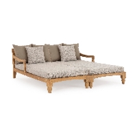 Łóżko ogrodowe podwójne BALI naturalny 206x87 drewno teak Bizzotto