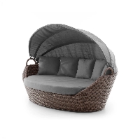 Sofa ogrodowa z baldachimem PORTOFINO 210x140 Oltre royal piaskowa technorattan