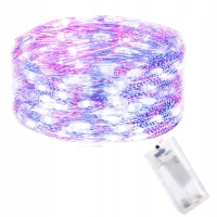 Lampki choinkowe 100 LED różowy+niebieski