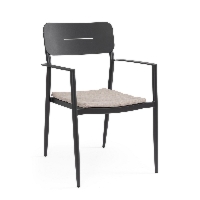 Krzesło ogrodowe NEBULA antracytowe 55.5x58 aluminiowe Bizzotto