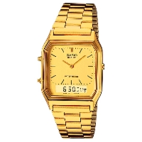 Zegarek Unisex Casio Vintage AQ-230GA-9BHDF Ana-Digi Gold Classic