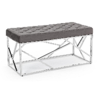 Ławka Rayan szara 97x44x46 stal nierdzewna PET Bizzotto