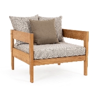Fotel ogrodowy KOBO naturalny 90x90 drewno teak Bizzotto