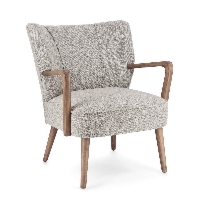 Fotel Moritz beżowy 66.5x73.5x81cm drewno sosnowe i kauczukowe, PET Bizzotto