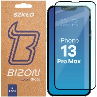 Szkło hartowane Bizon Glass Edge Duo do iPhone 13 Pro Max, czarna ramka, 2 sztuki