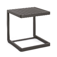 Stolik kawowy boczny do leżaka KONNOR antracytowy 40x40 aluminiowy Bizzotto