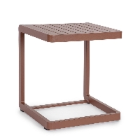 Stolik kawowy boczny do leżaka KONNOR miedziane 40x40 aluminiowy Bizzotto