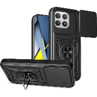 Etui z ringiem Tech-Protect Camshield Pro do Xiaomi POCO F8 Pro, czarne