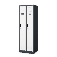 Szafka pracownicza dwukomorowa antracytowo-biała: KACPER II, 600 x 1800 x 500 mm