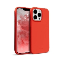 Etui Crong Color Cover do iPhone 13 Pro Max Silikon Czerwone z Mikrofibrą