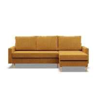 Narożnik uniwersalny, MILO, velvet, 223x140x92 cm, żółty