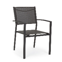 Krzesło ogrodowe HILDE antracytowe 57x60 aluminiowe Bizzotto