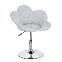 Fotel Fleur jasnoszary 55x69x69/81cm tapicerowany PET PU stal Bizzotto