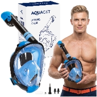 Maska do snorkelingu, nurkowania L/XL pełnotwarzowa z rurką, uchwyt na kamerę, AntiFog, DryTop