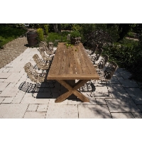 Meble ogrodowe do ogrodu zimowego LYON XII 8 os. Vimine naturalne drewno teak - rattan