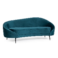 Sofa Seraphin szara 183x85x80cm drewno sosnowe, stal Bizzotto