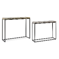 Konsola Amira antyczne 89x26x75cm 99x29x85cm stal i aluminium Bizzotto