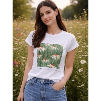 T-shirt bawełniany z nadrukiem