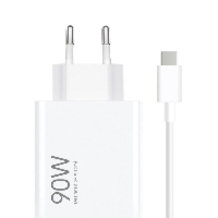 Ładowarka sieciowa USB-A 90W, Xiaomi HyperCharge Combo, kabel USB-C, biała