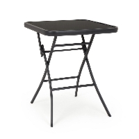 Stolik cateringowy MARTINEZ 60x60 stalowy z blatem szklanym Bizzotto