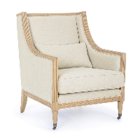 Fotel Marlin lniany naturalny 88x75.5x98.5 cm jesion, len 100% Bizzotto