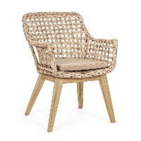 Krzesło ogrodowe MADISON naturalny 46x46 aluminium teak Bizzotto