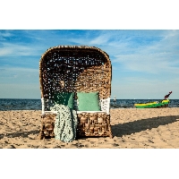 Kosz rattanowy plażowy ST-TROPEZ 2 osobowy Vimine naturalne rattanowy