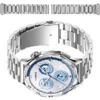 Pasek ze stali nierdzewnej do smartwatcha, Bizon Strap Watch Aura, QuickRelease 22 mm, srebrny