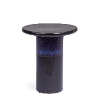 Stolik kawowy Baraki niebieski Ø40,5x45,5cm glazurowana ceramika Bizzotto