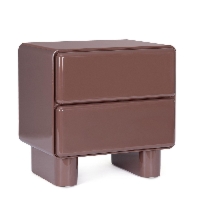 Stolik nocny Otilia biały 56.5x42.5x56.5cm MDF PU błyszczące Bizzotto