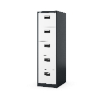 Szafa kartotekowa metalowa z 5 szufladami antracytowo-biała, 460x1625.5x620 mm: SARA