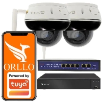 Zestaw 2 Kamer Kopułkowych Zewnętrznych Obrotowych NVR SWITCH PoE ORLLO TZ7