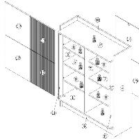 Komoda wysoka z drzwiami dąb cremona / czarna mat 100 cm Monolit