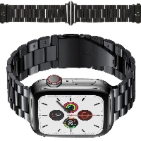 Pasek ze stali nierdzewnej Bizon Strap Watch Aura do Apple Watch 38/40/41/42 mm, czarny