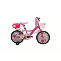 Rowerek dziecięcy dla dziewczynki EXP VISION PRINCESSE 16" TOPVELO z koszykiem różowy