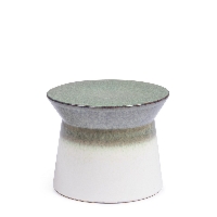 Stolik kawowy Baraki zielono-biały Ø37,5x30cm ceramika glazurowana Bizzotto