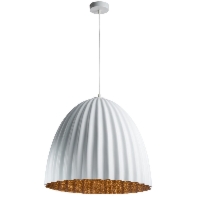 Telma Sigma biała lampa wisząca do kuchni średnica 50, 70cm środek miedziany, złoty